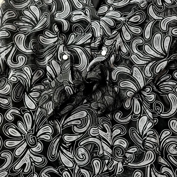 NY Collection Nwot Mature grandmacore black paisley business casual blouse - Picture 5 of 8